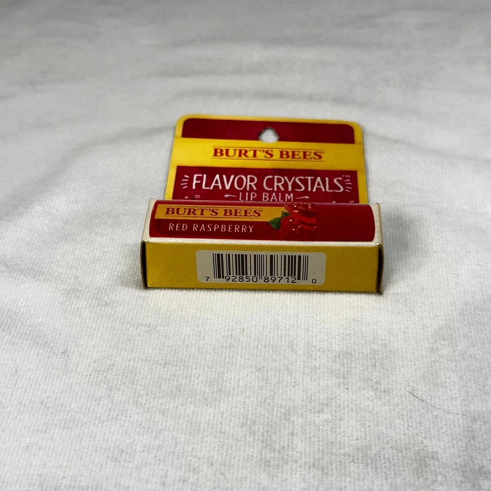 Burt's Bees Flavor Crystals Lip Balm Red Raspberry 100% Natural 0.16oz New